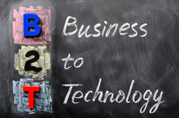 Acronimul B2T - Business to Technology — Fotografie, imagine de stoc