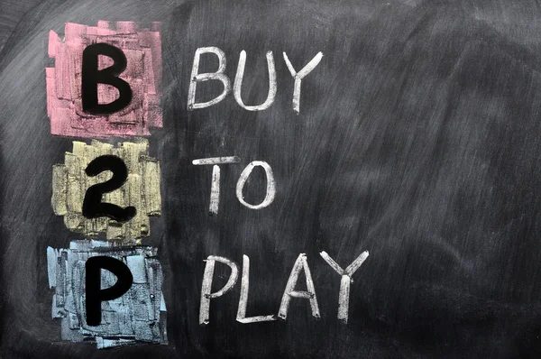 Аббревиатура B2P - Buy to Play — стоковое фото