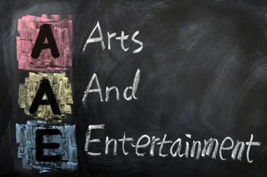 Acronym of AAE for Arts and Entertainment clipart