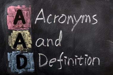 Acronym of AAD for Acronyms and Definition clipart