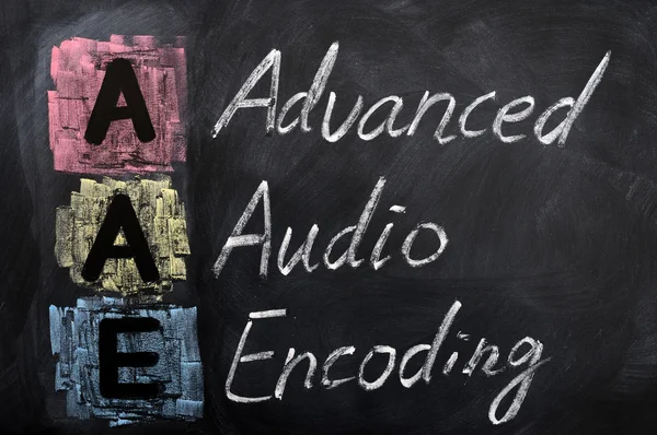 Afkorting van aae voor geavanceerde audio encoding — Stockfoto