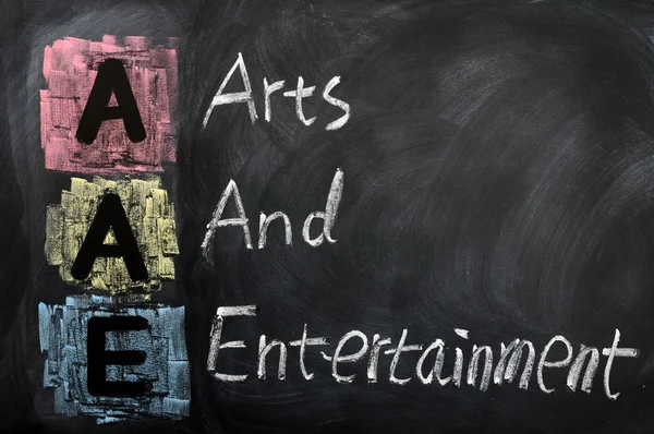 Акроним AAE for Arts and Entertainment — стоковое фото