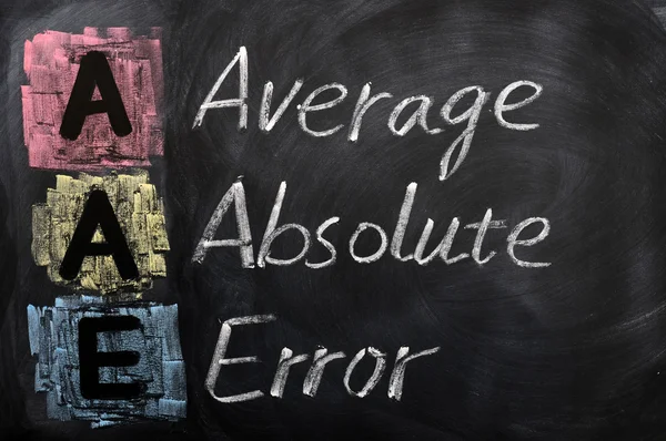 Acronym of AAE for Average Absolute Error — Stock Photo, Image