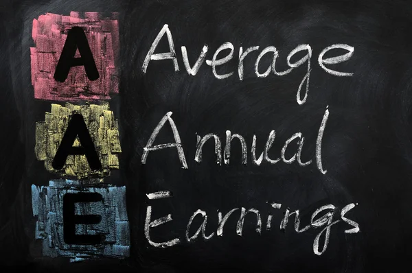 Acronym of AAE for Average Annual Earnings — Stock Photo, Image