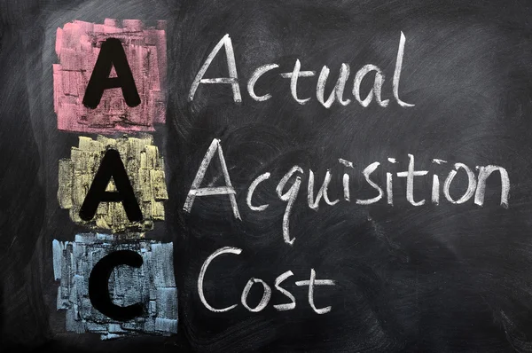 Acronym of AAC for Actual Acquisition Cost — Stock Photo, Image