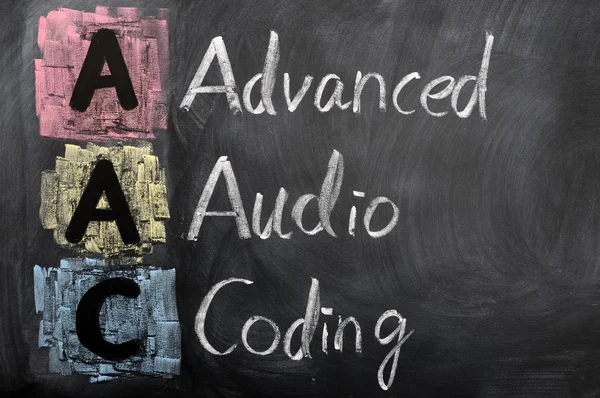 Acronym of AAC for Advanced Audio Coding — Stock Photo, Image