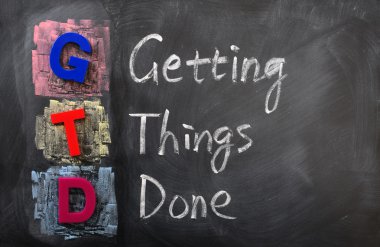 Acronym of GTD for Getting Things Done clipart
