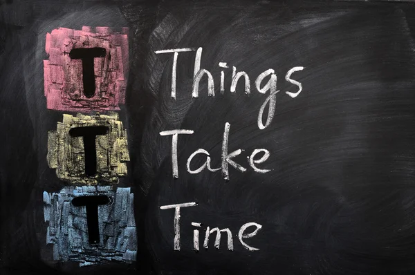 Acrónimo de TTT for Things Take Time — Fotografia de Stock