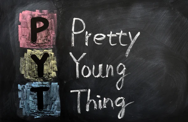 Acronym of PYT for Pretty Young Thing — Stock Photo, Image