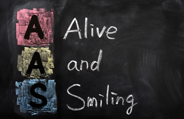 Acronym of AAS for Alive and Smiling — Stock Photo, Image