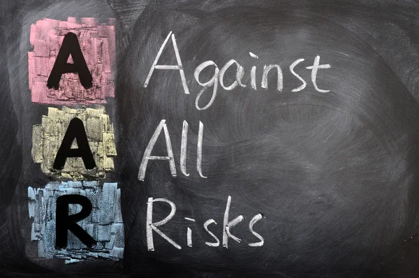 Acrónimo de AAR para Contra todos os Riscos — Fotografia de Stock