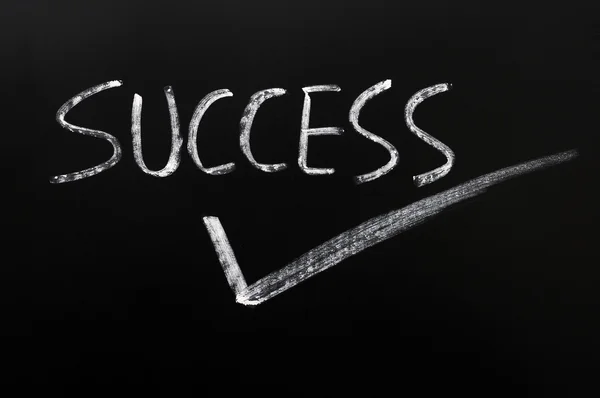 Word of success with a tick — Stock Photo, Image