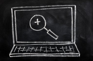 bir dizüstü bilgisayarda arama Büyüteç