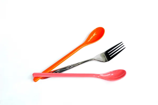 Cucharas y tenedor — Foto de Stock