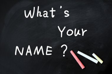 What's your name written on a Chalkboard clipart