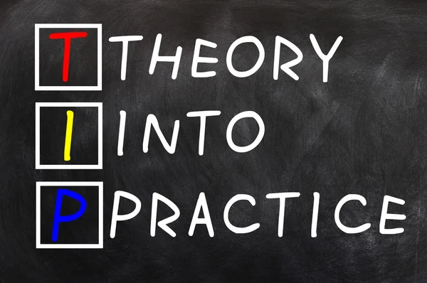 Förkortning av tips för teori i praktiken — Stockfoto
