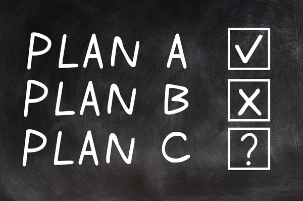 Plan a, plan b och plan c — Stockfoto