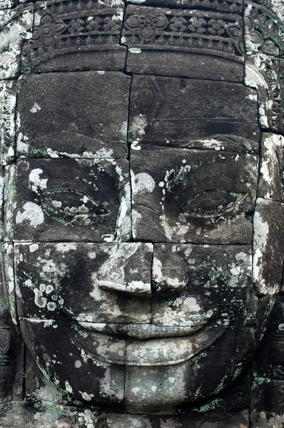 高棉的特写佛头 — 图库照片