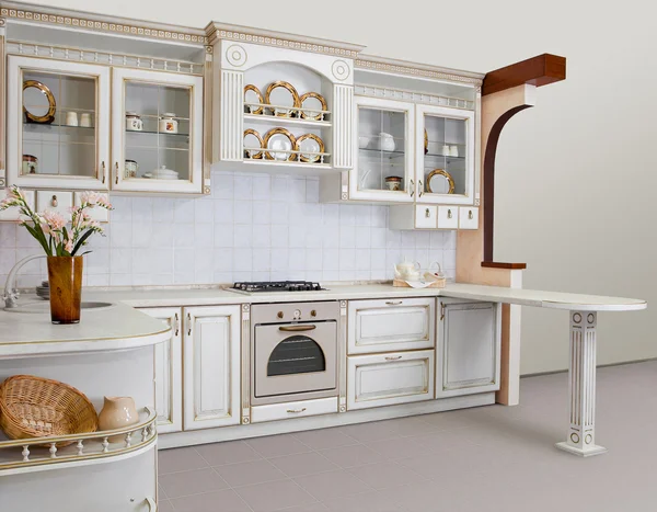 Arquitetura - Um quadro de cozinha moderna — Fotografia de Stock