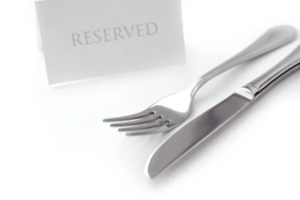 Cartello riservato generico con forchetta e coltello . — Foto Stock