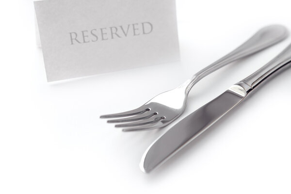 Generic reserved sign with fork and knife.