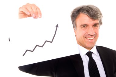 Businessman with chart clipart