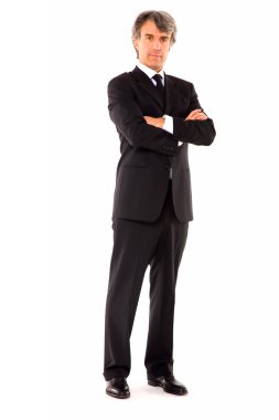 Businessman with arms crossed clipart