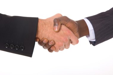 Businessmen shaking hands clipart