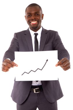 Businessman with chart clipart