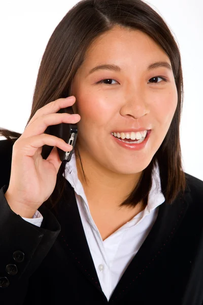 Asiatiska affärskvinna med mobil — Stockfoto