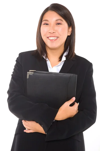 Mujer de negocios asiática con documentos — Foto de Stock