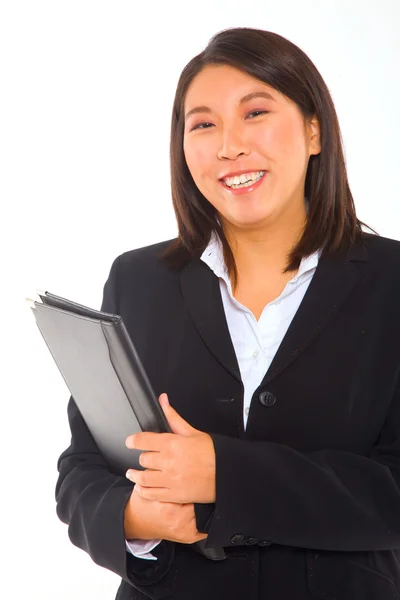 Азіатська бізнес-леді з документами — стокове фото