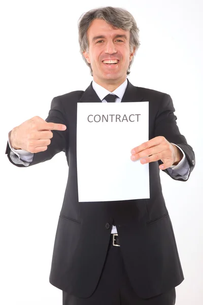 stock image Businessman with contract