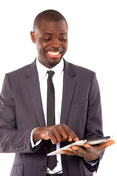 Podnikatel s tabletem — Stock fotografie