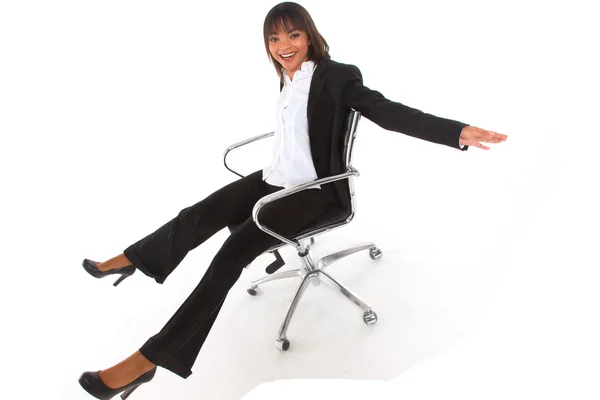 Zakenvrouw op een stoel — Stockfoto