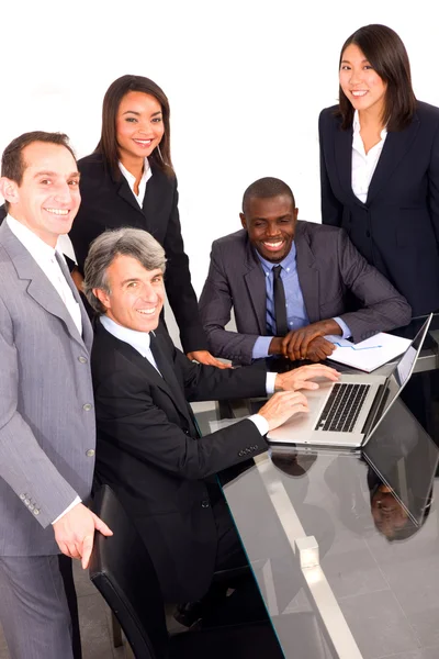 Equipe multi-étnica durante uma reunião — Fotografia de Stock