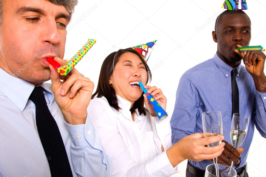 Working team celebrating