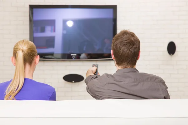 Stock image Couple watching tv