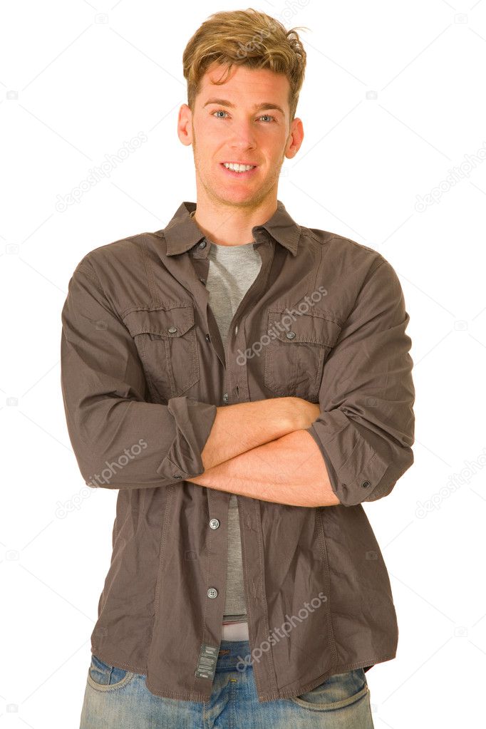 Young man with arms folded