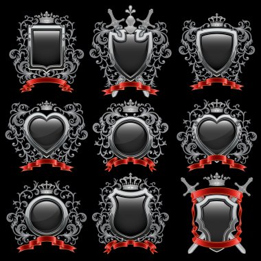 Coat of arms set clipart