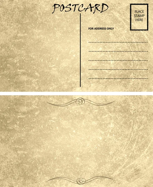 Винтажный пустой бланк шаблон открытки спереди и сзади — стоковое фото