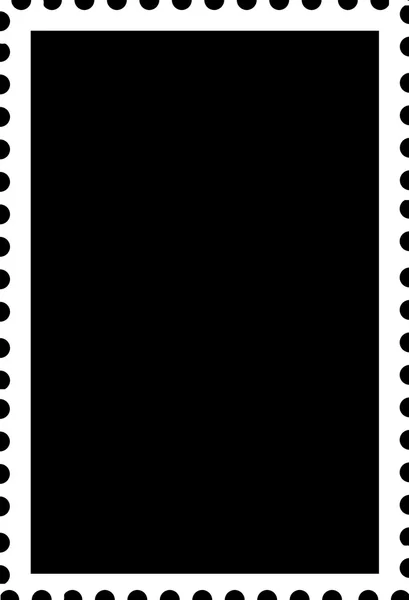 Plantilla de retrato de contorno de borde postal abierto en blanco blanco sobre negro — Foto de Stock