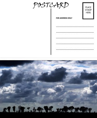 Empty Blank Postcard Template Africa Cloudy Sky Image clipart