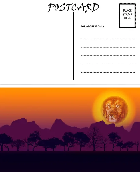 Prázdné prázdná pohlednice šablona Afrika slunce Motif — Stock fotografie