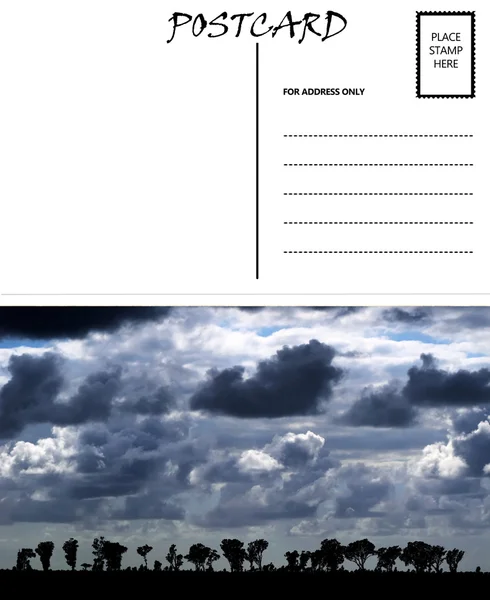 Άδειο κενό καρτ ποστάλ πρότυπο Αφρική συννεφιασμένο ουρανό εικόνας — Φωτογραφία Αρχείου