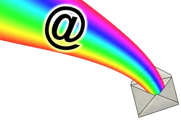 3D znak e-mail z koperty — Zdjęcie stockowe