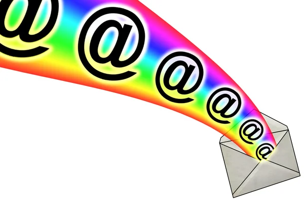 Signes E-mail 3D de l'enveloppe — Photo