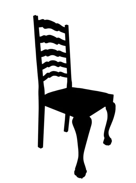 Antyczne krzesło stół sylwetka izolacji — Wektor stockowy