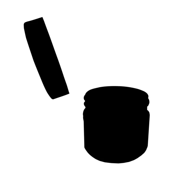 Μικρό βάζο με ανοιχτό καπάκι σιλουέτα απομόνωση — Διανυσματικό Αρχείο