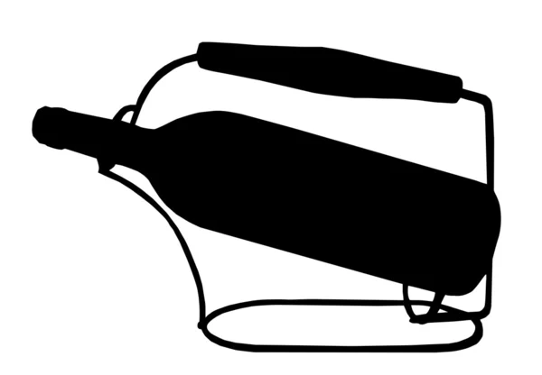 Isolation de silhouette de support de bouteille de vin — Image vectorielle